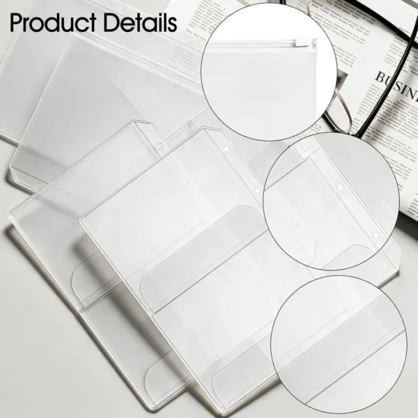 A5 PVC Zipper Binder Pouches (15 pcs)