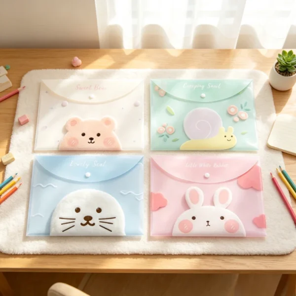 Animal Snap Button Document Wallets (12 pcs)