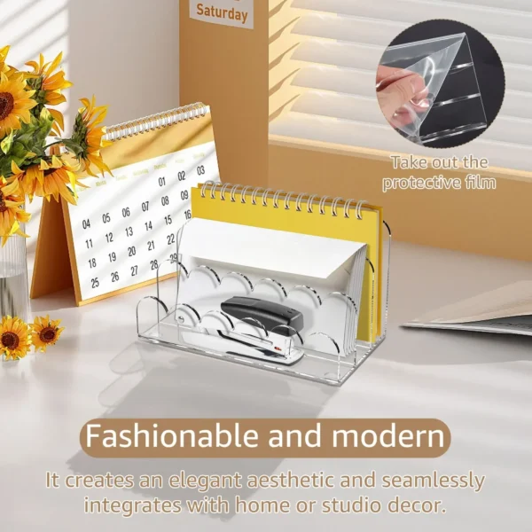 3-Compartment Acrylic File Holder
