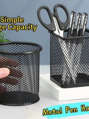 Metal Mesh Pen Cup