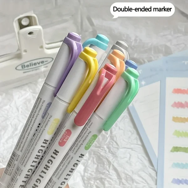 Double-Headed Pastel Highlighters (5 Colours)