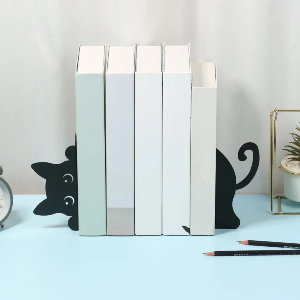 Peeping Cat Metal Bookends (2 pcs)