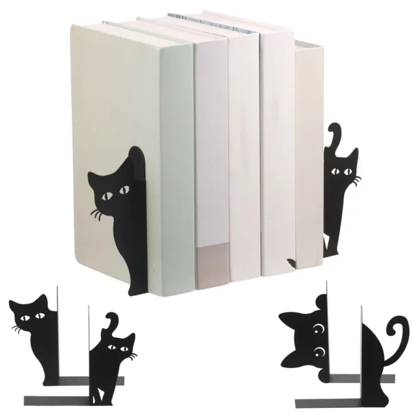 Peeping Cat Metal Bookends (2 pcs)