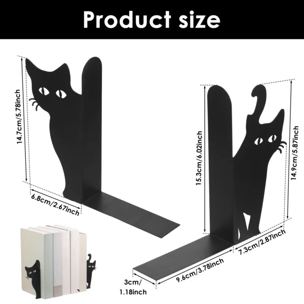 Peeping Cat Metal Bookends (2 pcs)