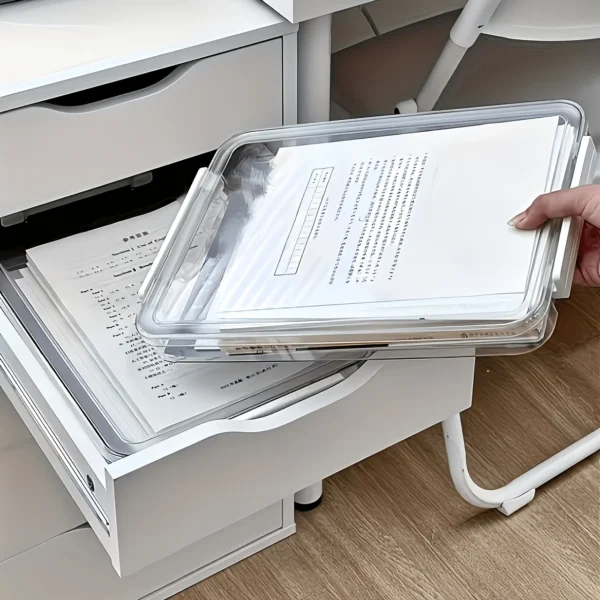 Transparent A4 File Boxes with Lids (Set of 2)