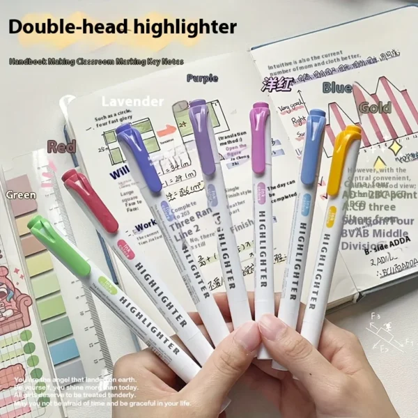 Double-Headed Pastel Highlighters (5 Colours)