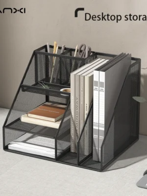 3-Tier Mesh Desk Organiser with Letter Trays