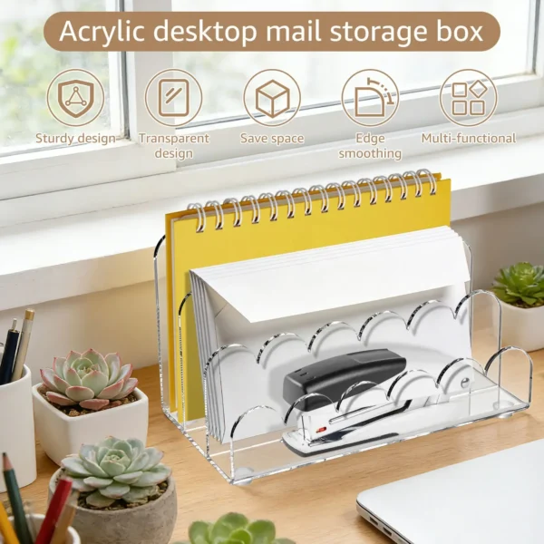 3-Compartment Acrylic File Holder