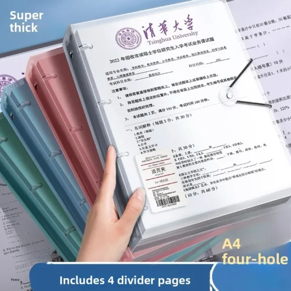 Seefca0bbc68e4f0bb215bc473ba7205bZ.webp A4 4-Ring Binder with Divider Tabs